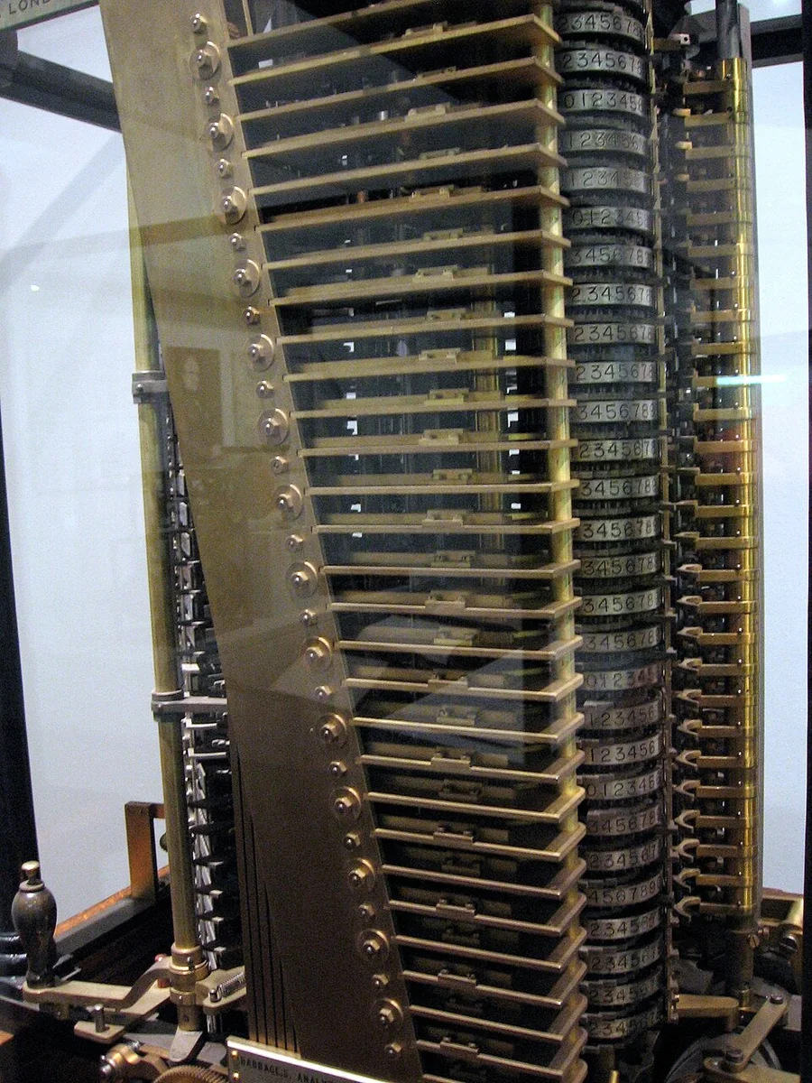 Mechanical model of Charles Babbage's Analytical Engine mill displayed at the Science Museum in London